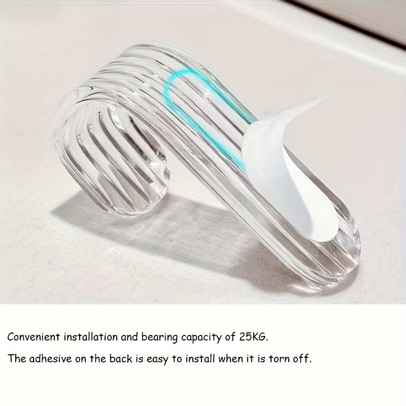 Transparent Acrylic Sticky Hooks, Wall-Mounted Easy to Install, No Need to Punch Holes, Strong Grip, Suitable for Bathrobes, Towels, Bathrooms, Bedrooms, Living Rooms, Storage Decorative, Utility Hooks