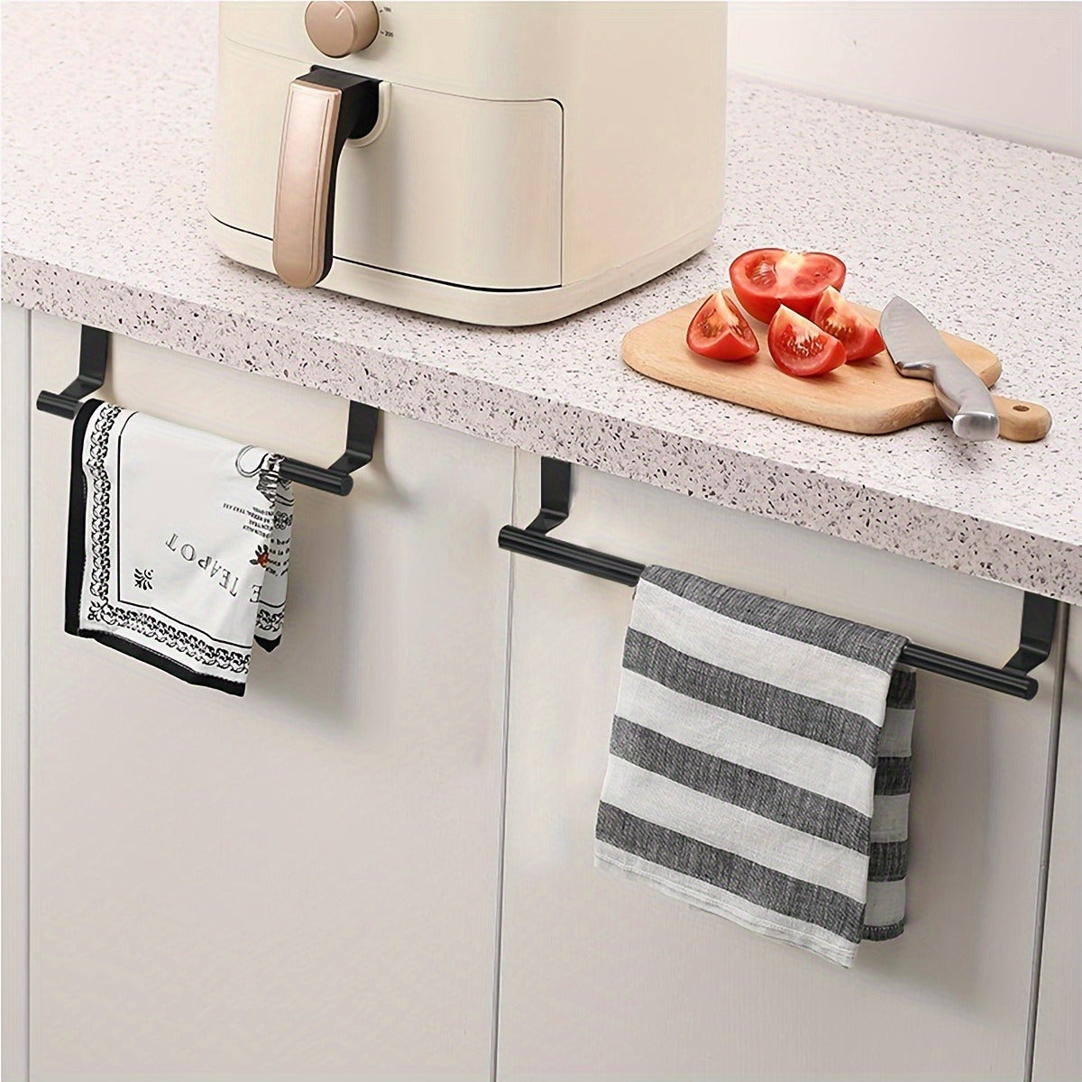 Stainless Steel Towel Bar - Punch-Free, Easy Installation. Hang It On Bedroom, Living Room, Kitchen, Or RV Cabinet Doors Or Behind Doors. Perfect For Towels, Bath Towels, And Cleaning Cloths.