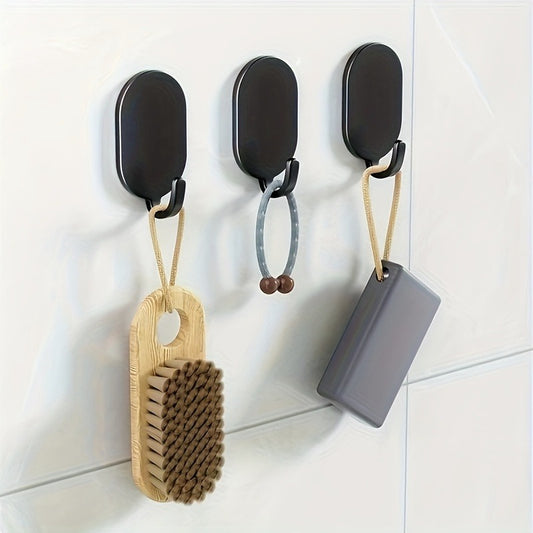 10pc, Super Heavy Metal Adhesive Hooks, No Drilling Required, Suitable For Bathrooms, Toilets, Kitchens, Bedrooms, No Drilling Wall Hangers, Multi-functional Hooks, Can Hang Clothes, Towels, Bathrobes, Bathroom Supplies