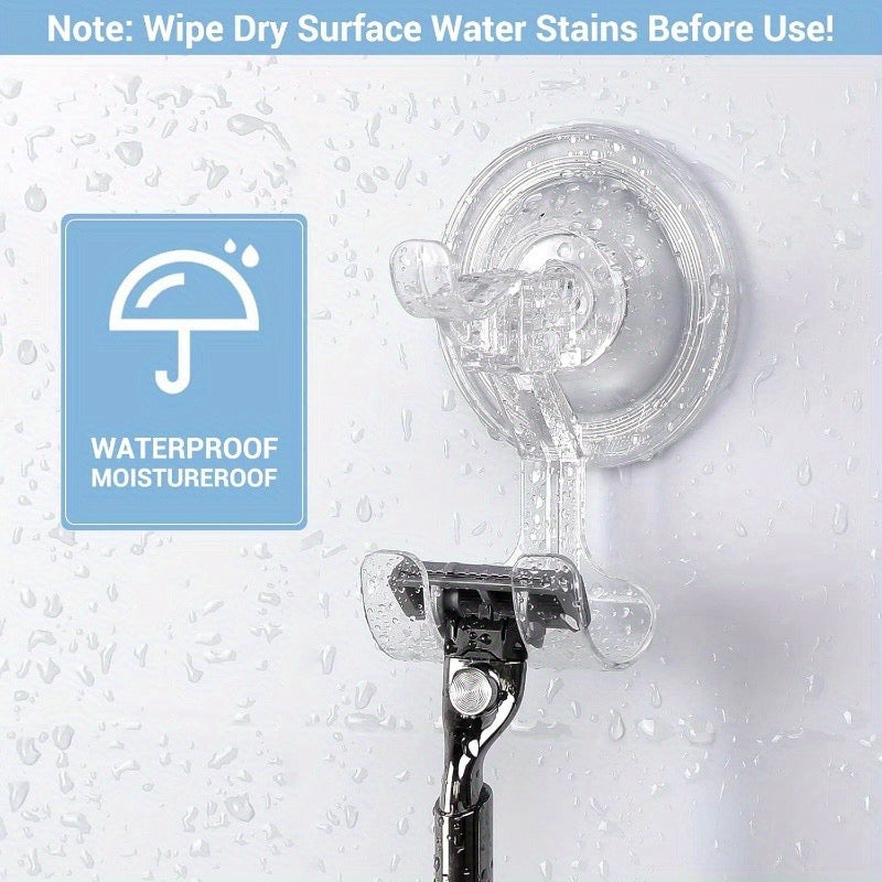 Large Suction Cup Hook Shower Shaver Holder - 2 Pack Heavy Duty Reusable Vacuum Shower Hooks - Damage-Proof Wall Hooks,