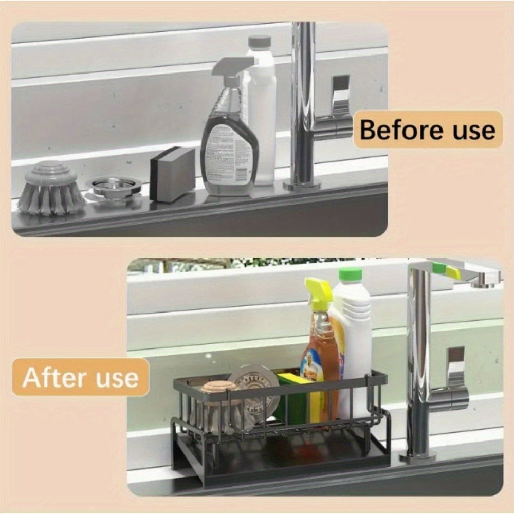 Multifunctional Kitchen & Bathroom Sink Organizer, Multifunctional Drainage Rack New Multi-Layer ABS Material Rag Organizer for Outdoor Storage Boxes, Cabinets, Shelves, Buy Kitchen Supplies for Your Family