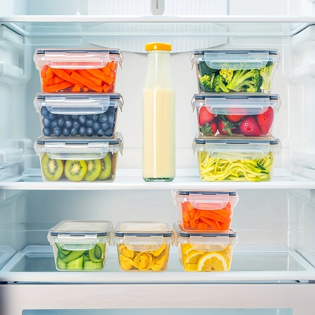 24pcs Food Storage Container Set With Easy-Snap Lids (12 Lids + 12 Containers) - Airtight Plastic Containers Gift For Pantry And Kitchen Organization - BPA Free, Comes With Free Labels And Markers, Local Warehouse Delivery