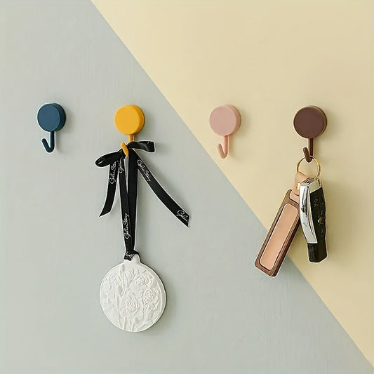 10 Pieces No-Drill Self-Adhesive Wall Hooks for Coat, Bag, Towel & More Home Storage Accessories