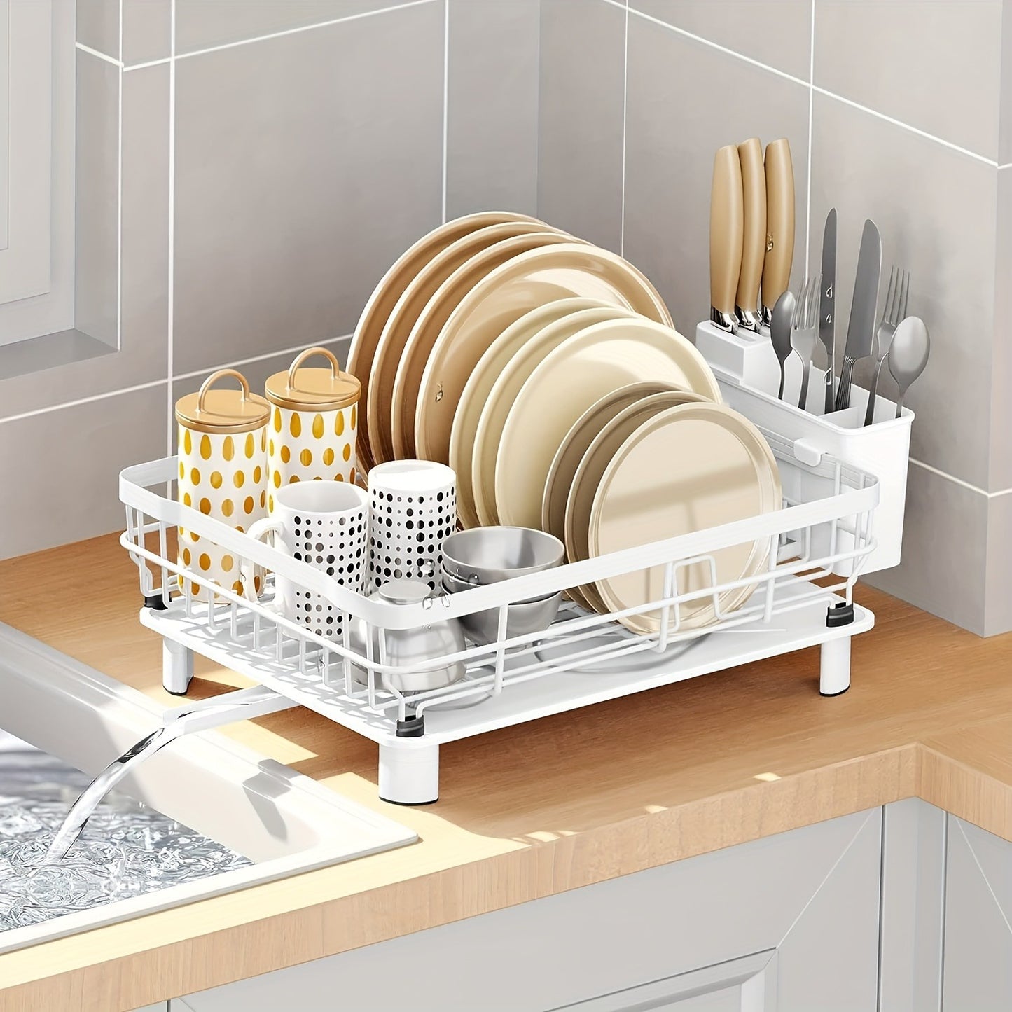 Kitchen Dish Rack - Space-saving, easy to use, compact, suitable for daily dishwashing