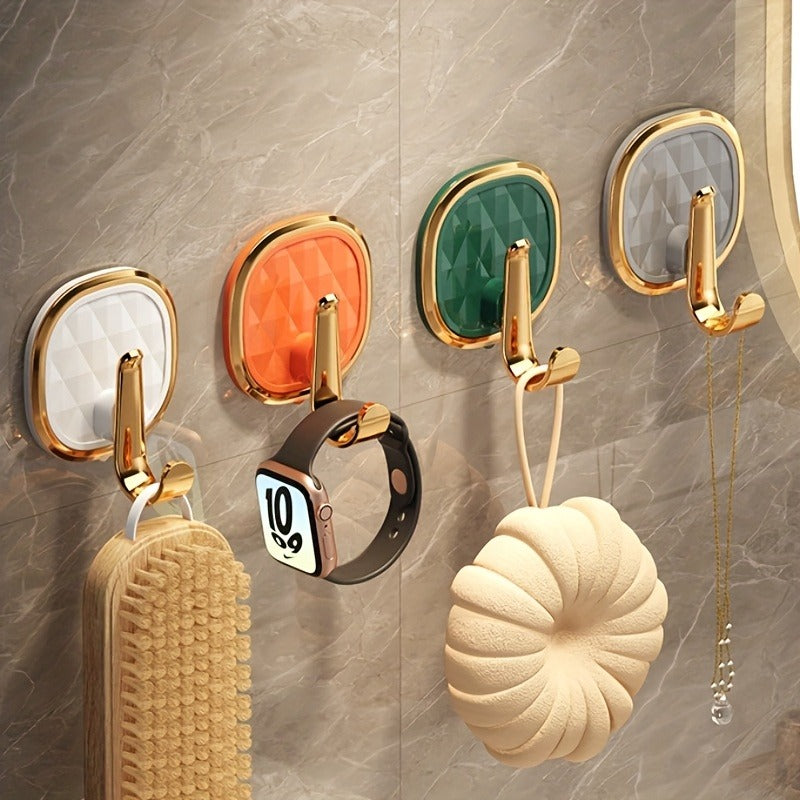 No-Drilling Self-Adhesive Hooks for Backpacks, Kitchen, Bathroom, Key Rings & Clothes | Strong Hold, Seamless Design, Utility Hooks