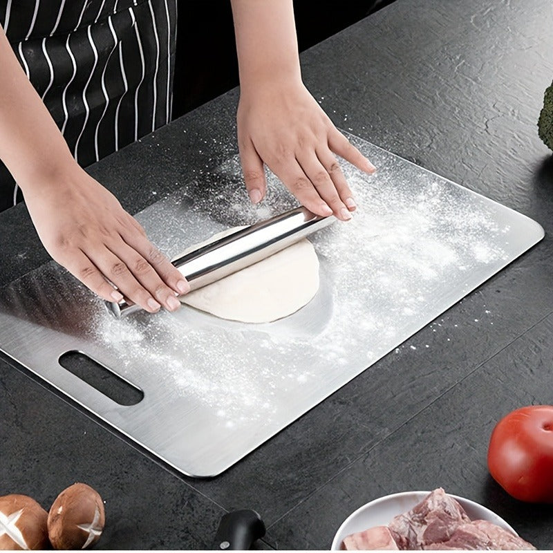 3pcs Premium Stainless Steel Cutting Boards Set - Durable, Easy to Clean, Kitchen-Ready, Space-Saving, Rust-Resistant, and BPA-Free for Safe Food