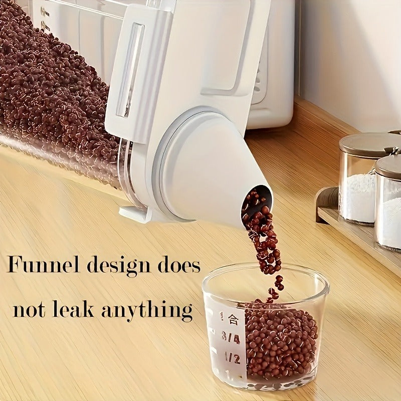 [Leakproof Food Container] Leakproof, Moisture-Proof Airtight Food Storage Container with Lid - Durable PE Material Kitchen Organizer for Grains, Nuts, Flour & Rice