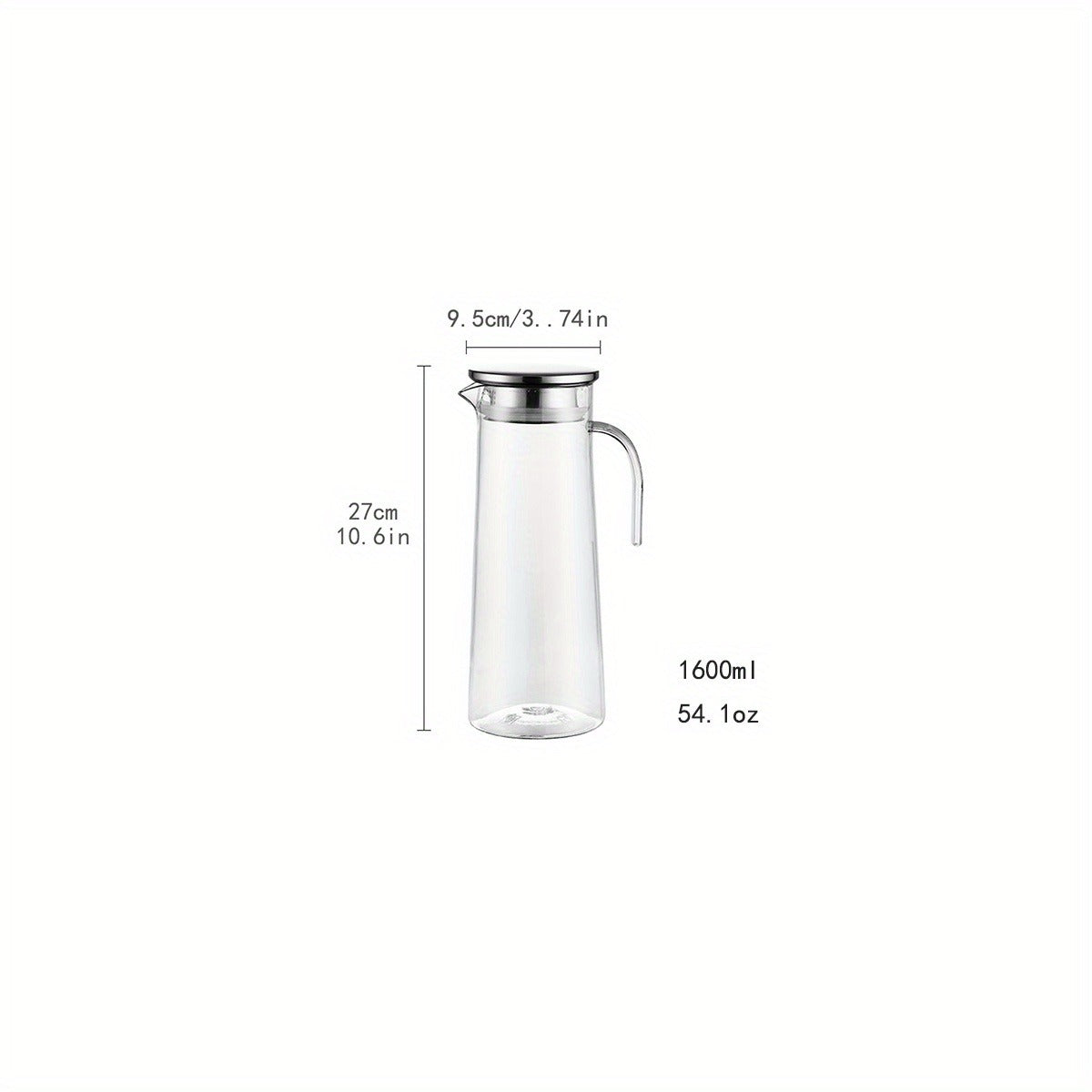 Heavy Duty 1pc Water Pitcher With Lid - 37.1oz/54.1oz Stainless Steel or Wooden Lid - For Juice, Bubble Tea, Summer Drinkware, Kitchen Stuff, Home Kitchen Items, Birthday Gifts