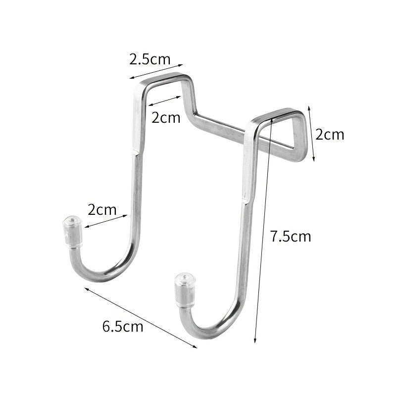 Silver S-Shaped Metal Over-the-Door Hook - 1pc Strong Load Capacity, Multi-Use, Easy Install, Wall Mount, Rust-Resistant, Space-Efficient for Kitchen, Dorm, Wardrobe, Shoe Cabinet