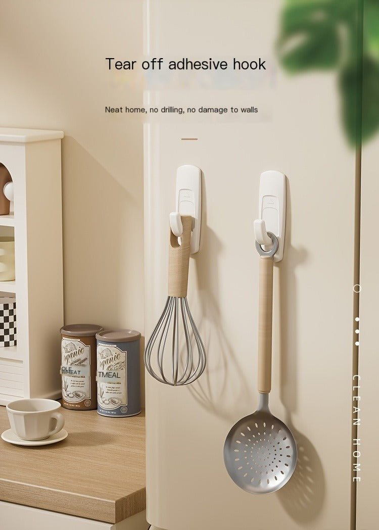 Large Practical Hook, Can Hold 11 Pounds (about 5 Kilograms), 10 Hooks and 16 Instruction Strips, No Damage Hanging Wall Hook with Adhesive Strip, No Tools Required to Glue Hook for Christmas Decoration