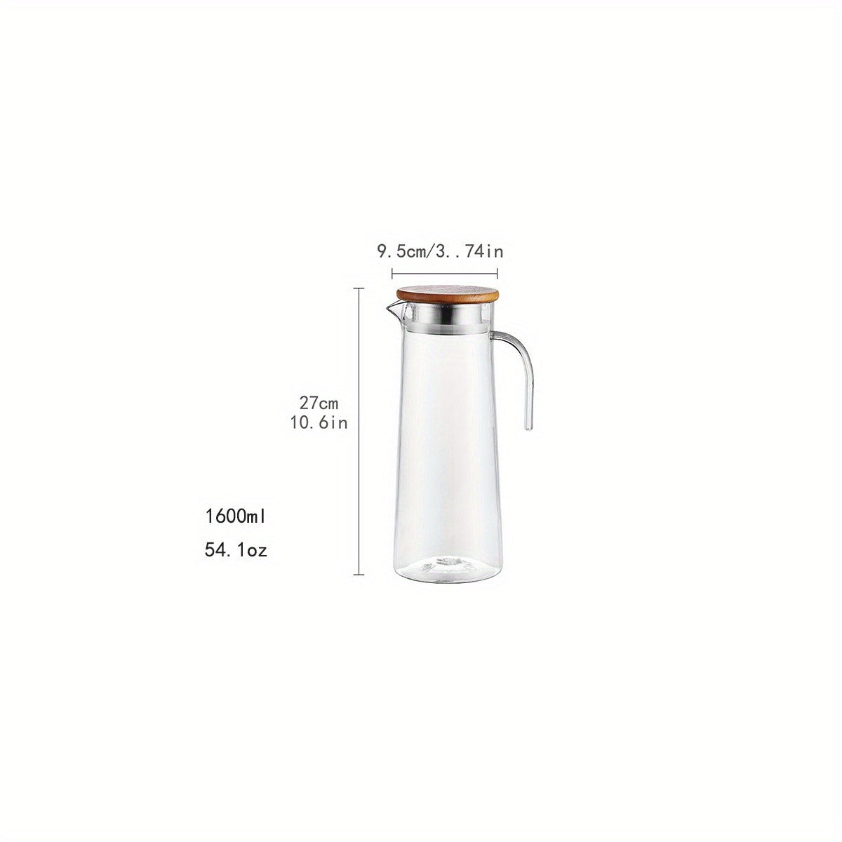 Heavy Duty 1pc Water Pitcher With Lid - 37.1oz/54.1oz Stainless Steel or Wooden Lid - For Juice, Bubble Tea, Summer Drinkware, Kitchen Stuff, Home Kitchen Items, Birthday Gifts