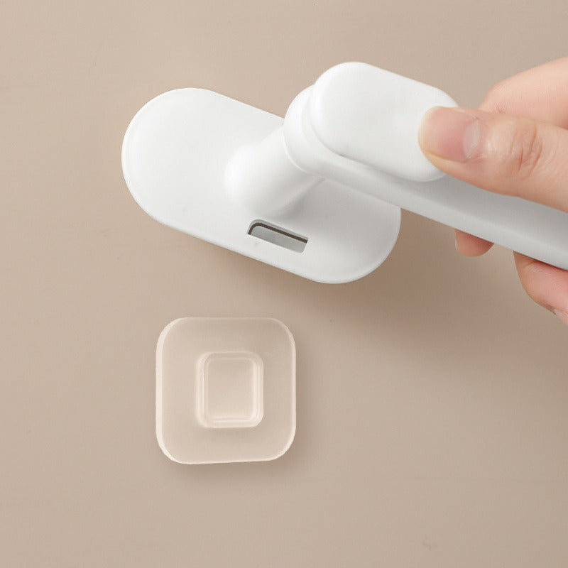 Versatile No-Drill White L-Shaped Telescopic Hook - Stretchable, Wall-Mounted Hanger for Doors, Bathrooms & Kitchens - Modern Plastic Design with Adhesive Backing, Bathroom Hanger, Towel Racks
